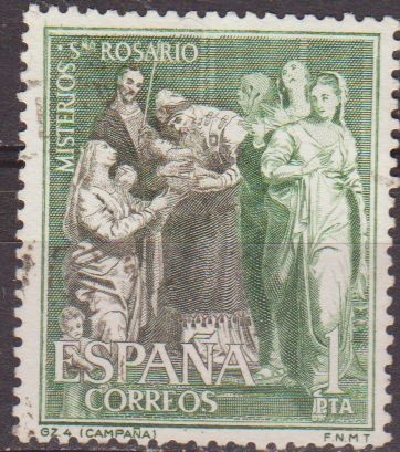 España 1962 1466 Sello º Misterios del Santo Rosario Presentacion en el Templo (Pedro de Campaña) Timbre Espagne Spain Spagna